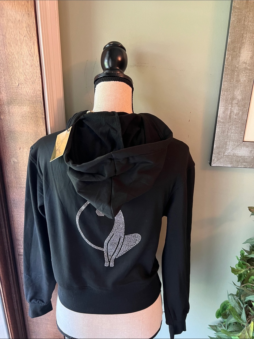 Baby Phat Black Hoodie with Gold Logo Tag - Picture 5 of 10